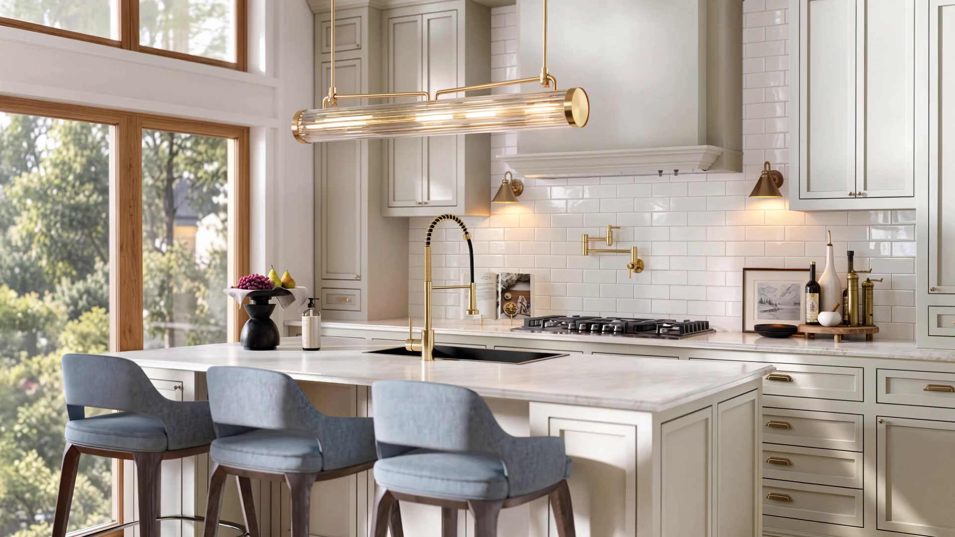 Kitchen scene with an L’EAU faucet