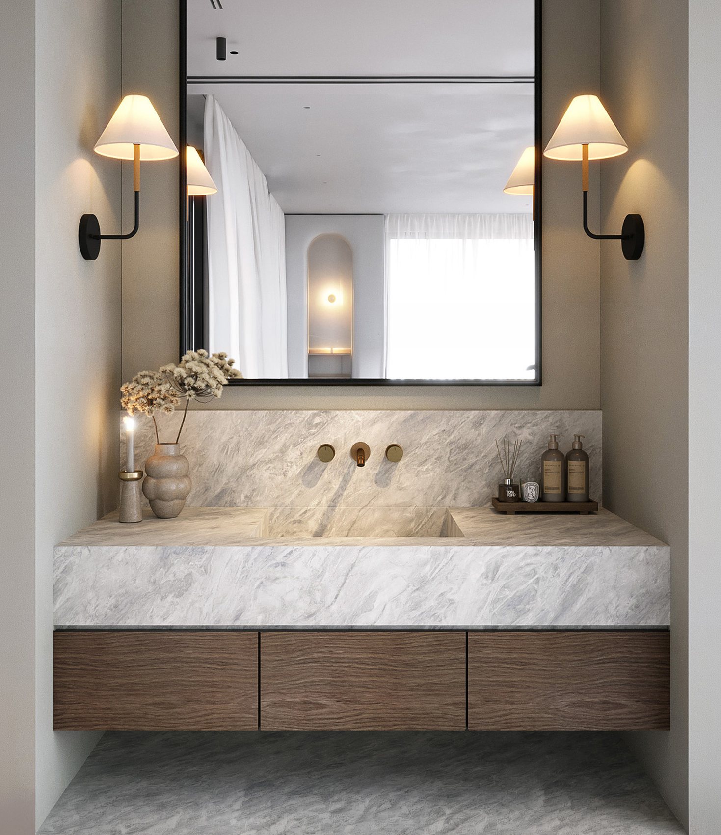 Powder room scene